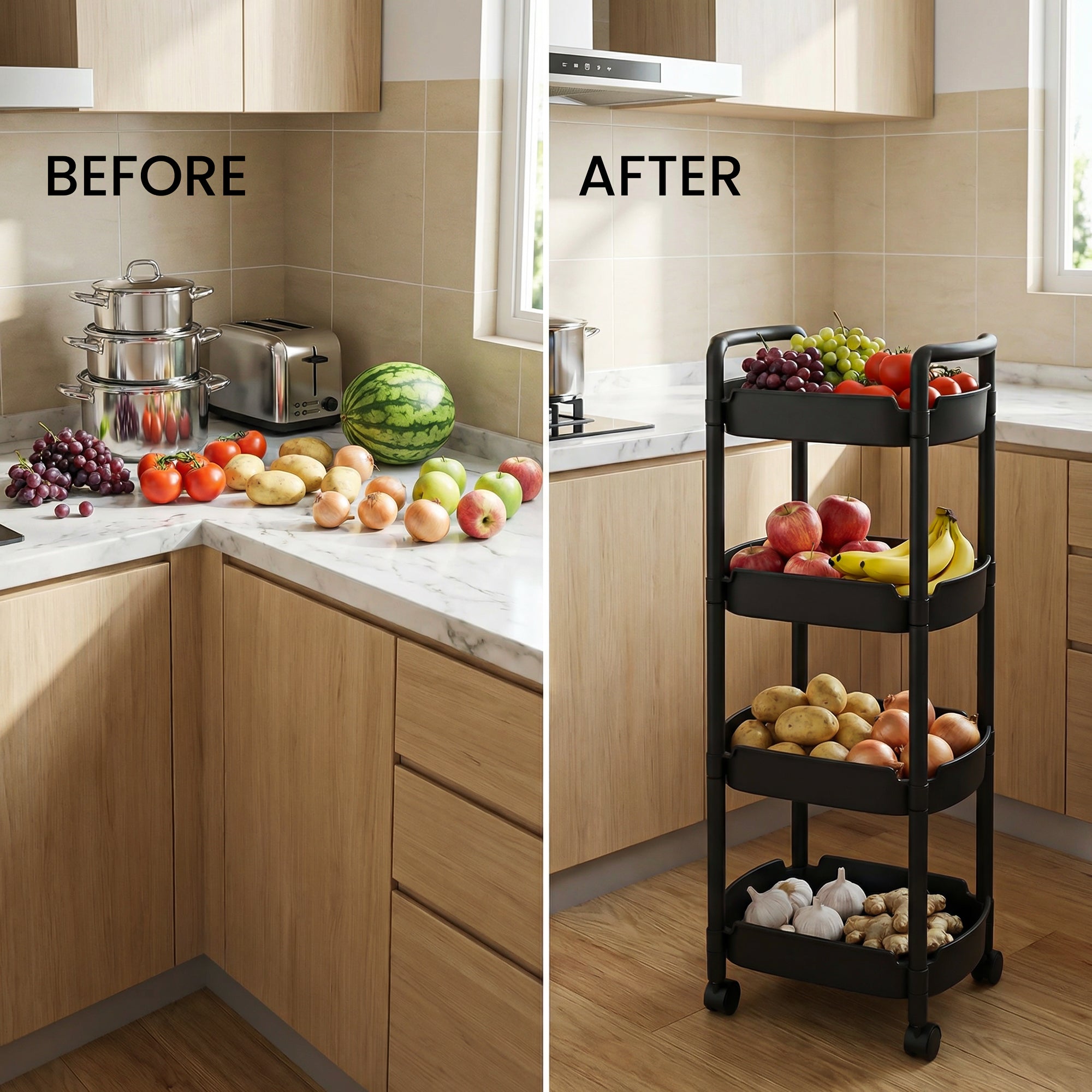 Dailora  Multi-Functional Storage Rack Trolley for Office, Living Room, Kitchen