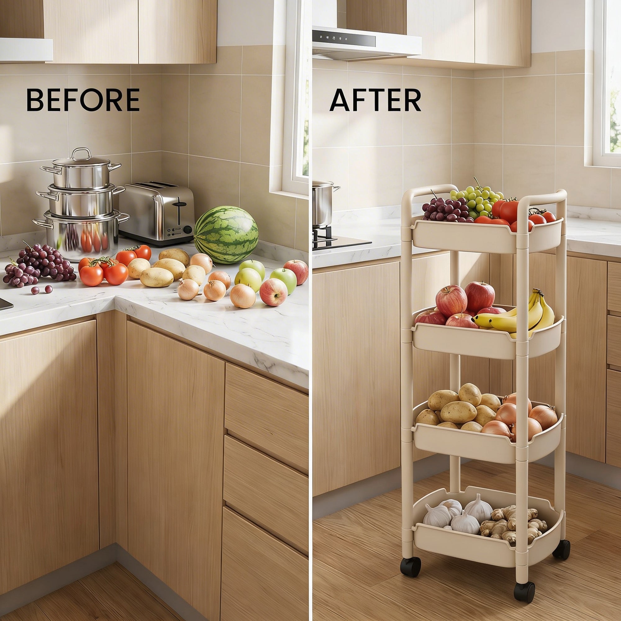 Dailora  Multi-Functional Storage Rack Trolley for Office, Living Room, Kitchen