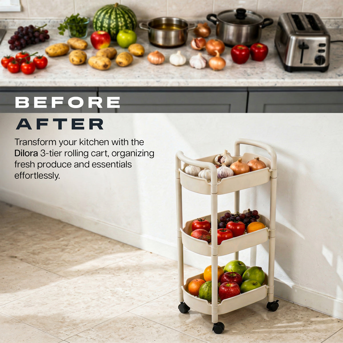 Storage Cart with Handle