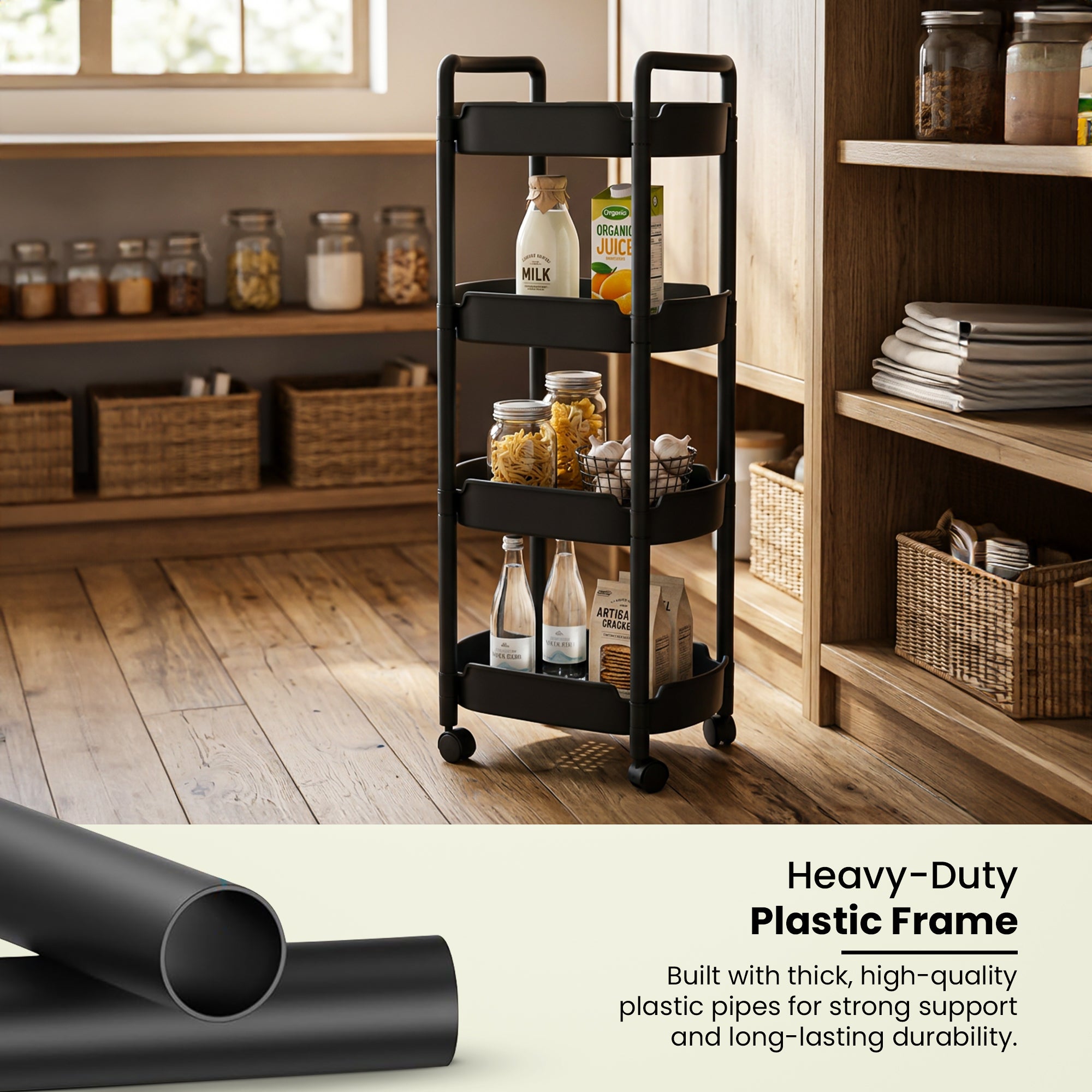 Dailora  Multi-Functional Storage Rack Trolley for Office, Living Room, Kitchen