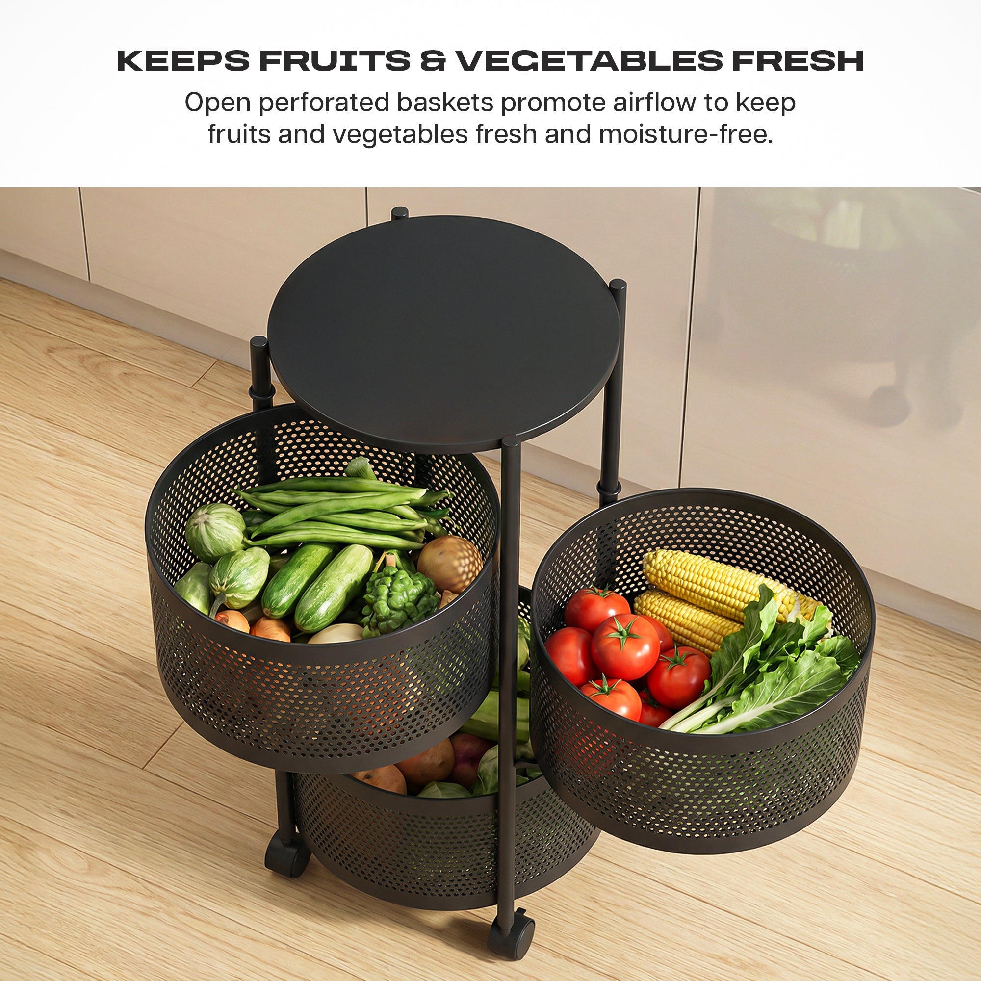 Dailora Multi-Purpose Trolley Kitchen Storage Organizer Rack