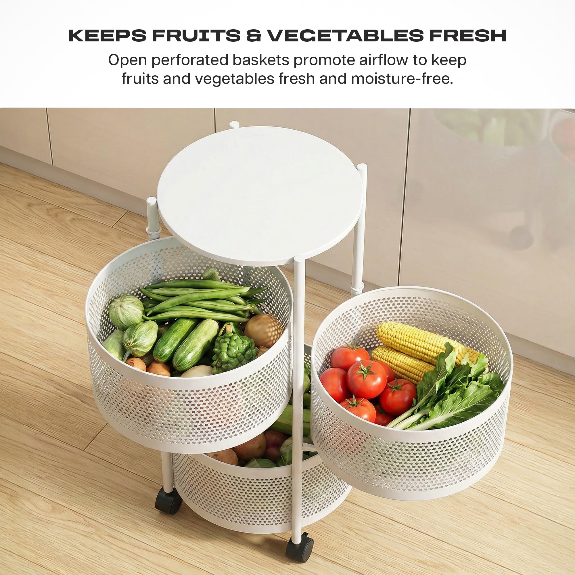Dailora Multi-Purpose Trolley Kitchen Storage Organizer Rack