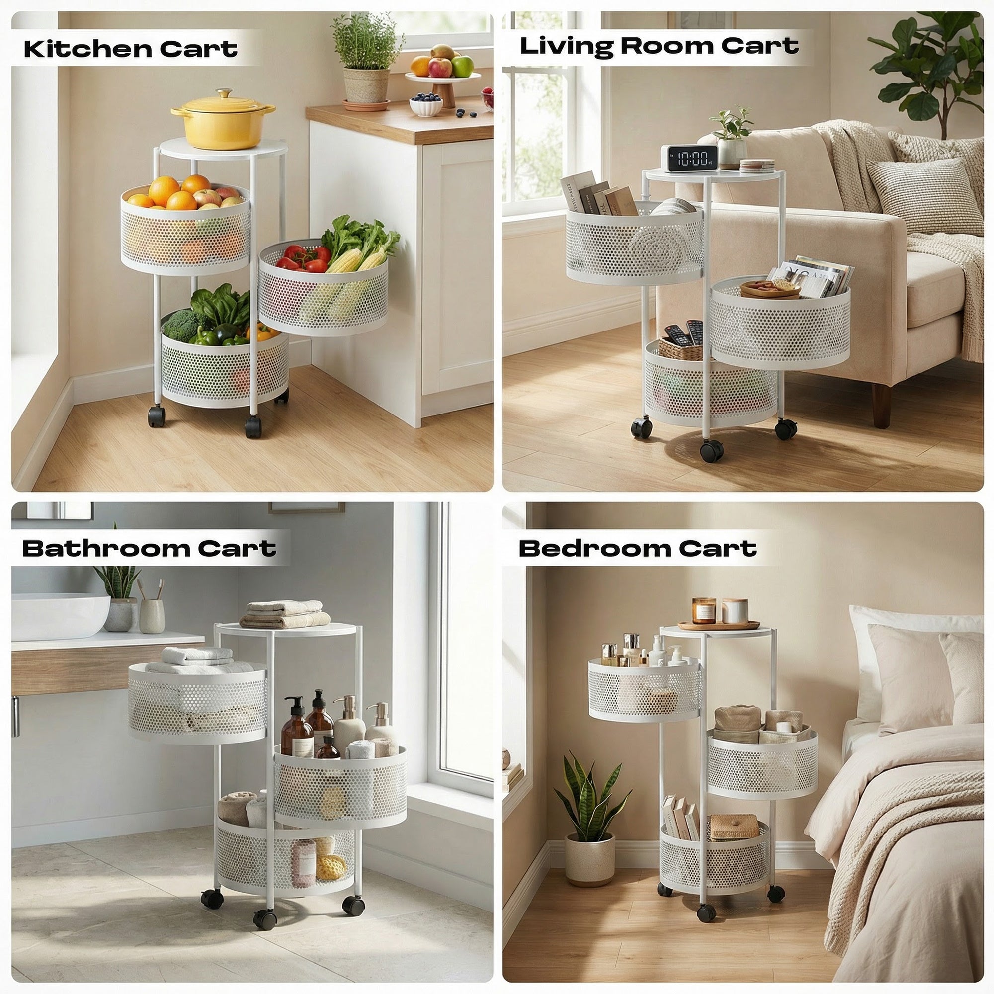 Dailora Multi-Purpose Trolley Kitchen Storage Organizer Rack