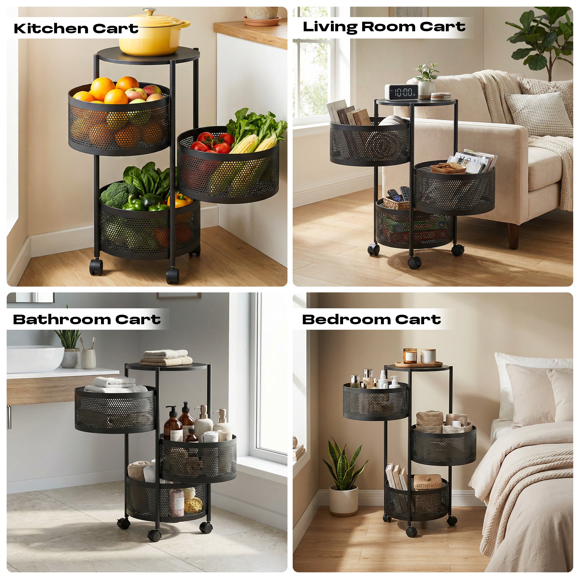 Dailora Multi-Purpose Trolley Kitchen Storage Organizer Rack