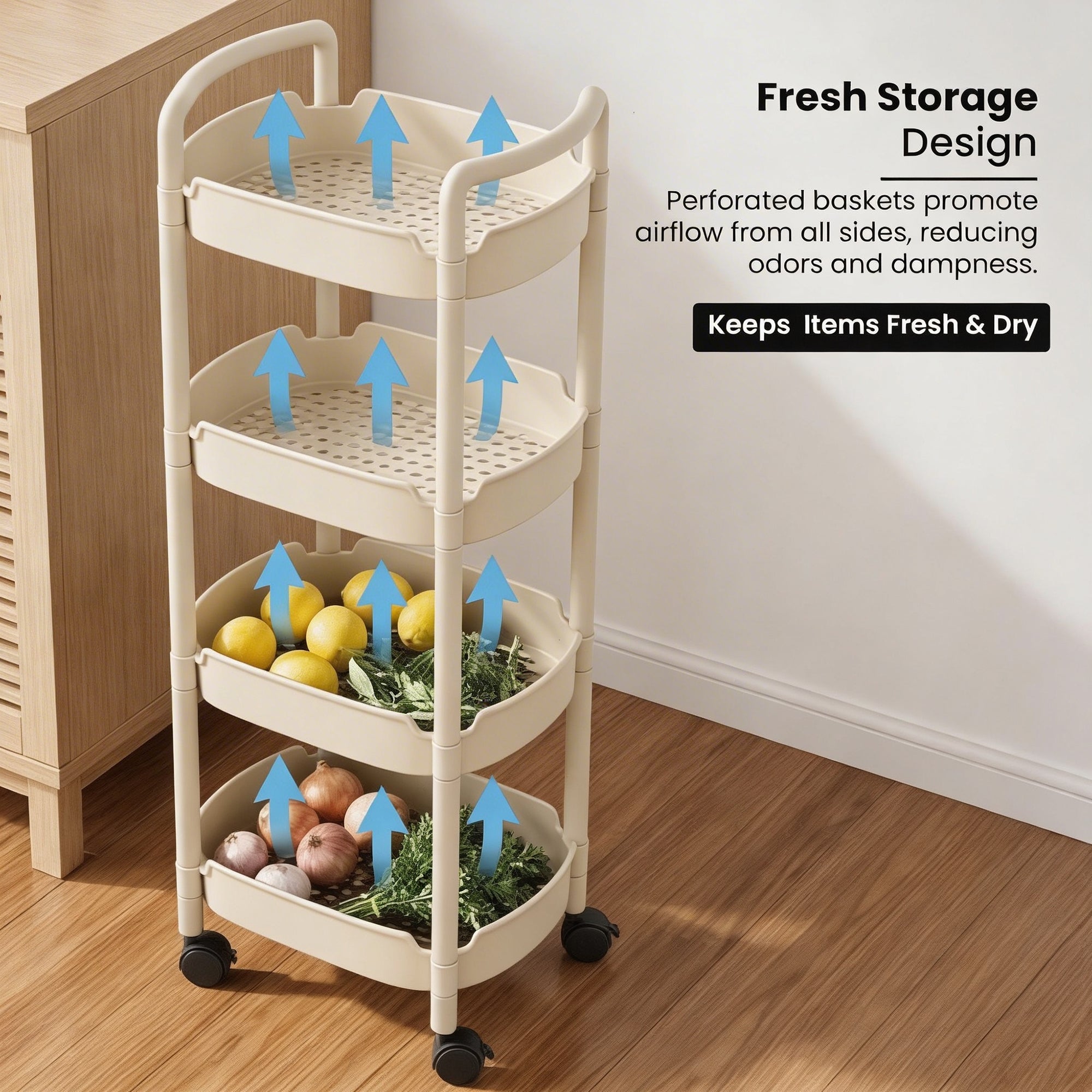Dailora  Multi-Functional Storage Rack Trolley for Office, Living Room, Kitchen