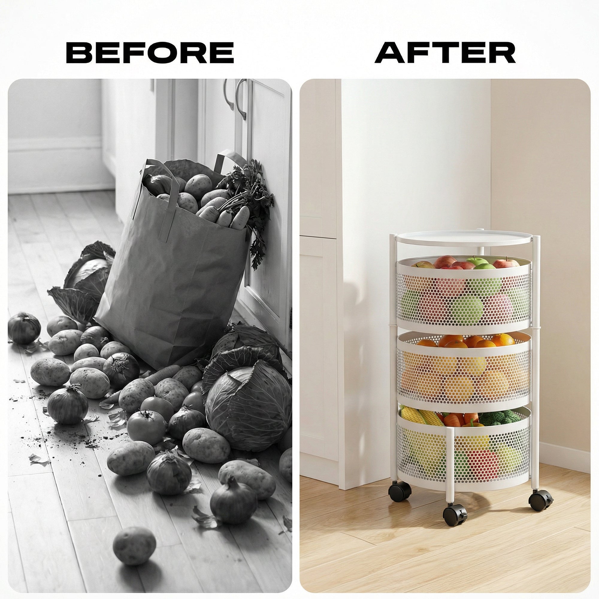 Dailora Multi-Purpose Trolley Kitchen Storage Organizer Rack