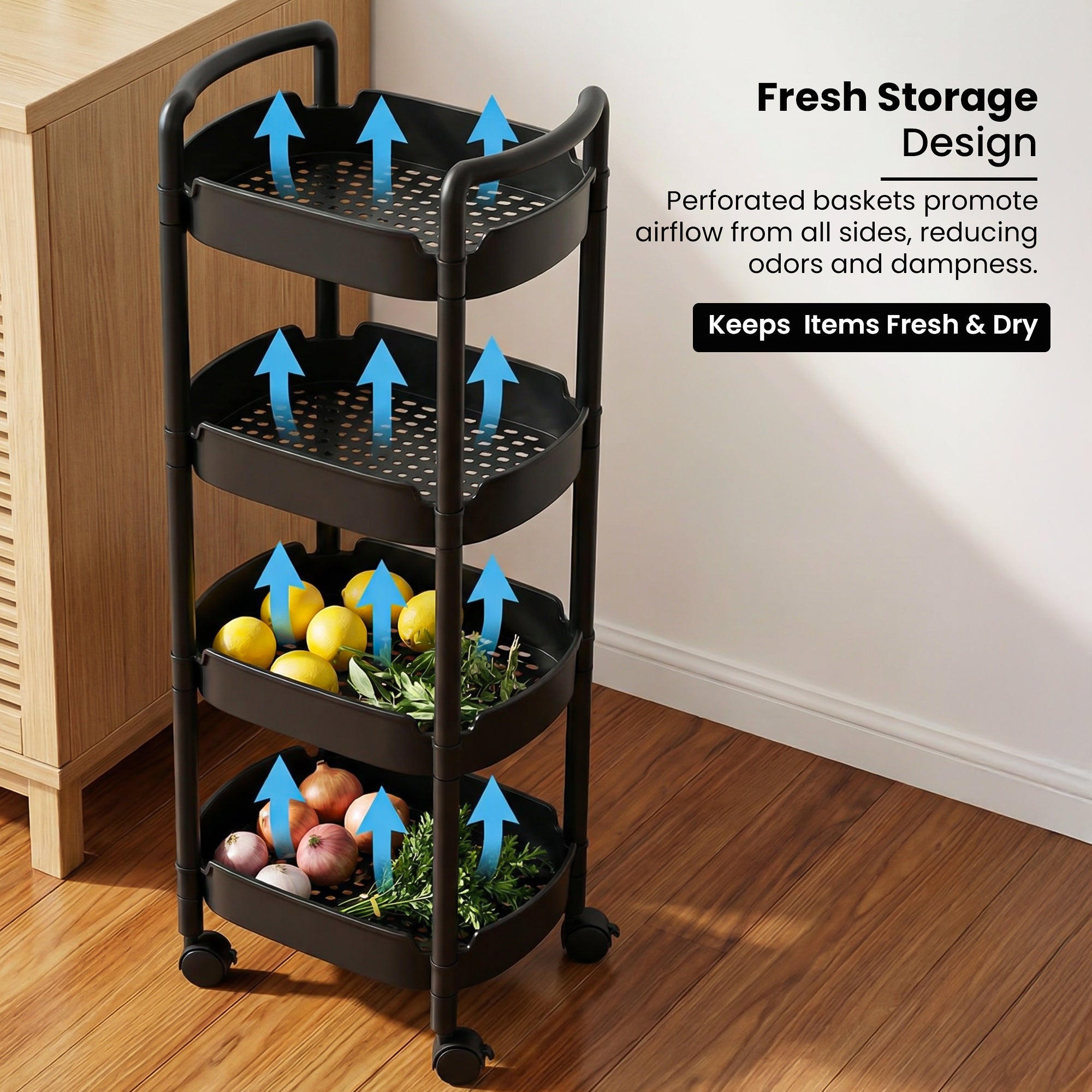 Dailora  Multi-Functional Storage Rack Trolley for Office, Living Room, Kitchen