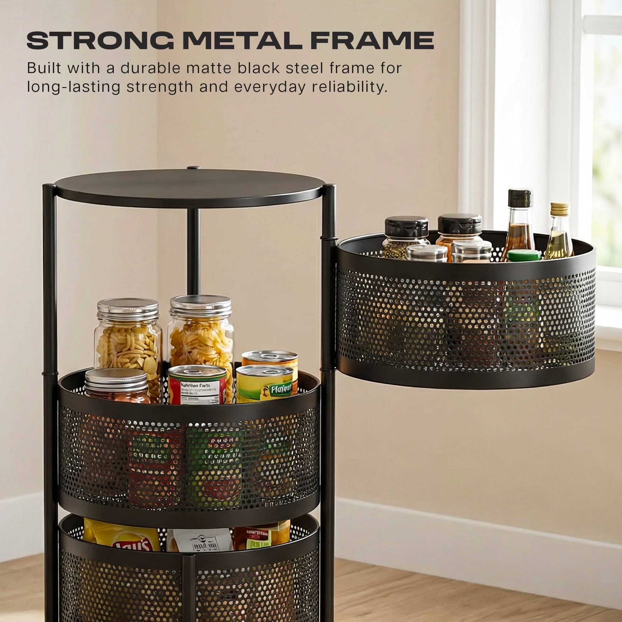 Dailora Multi-Purpose Trolley Kitchen Storage Organizer Rack