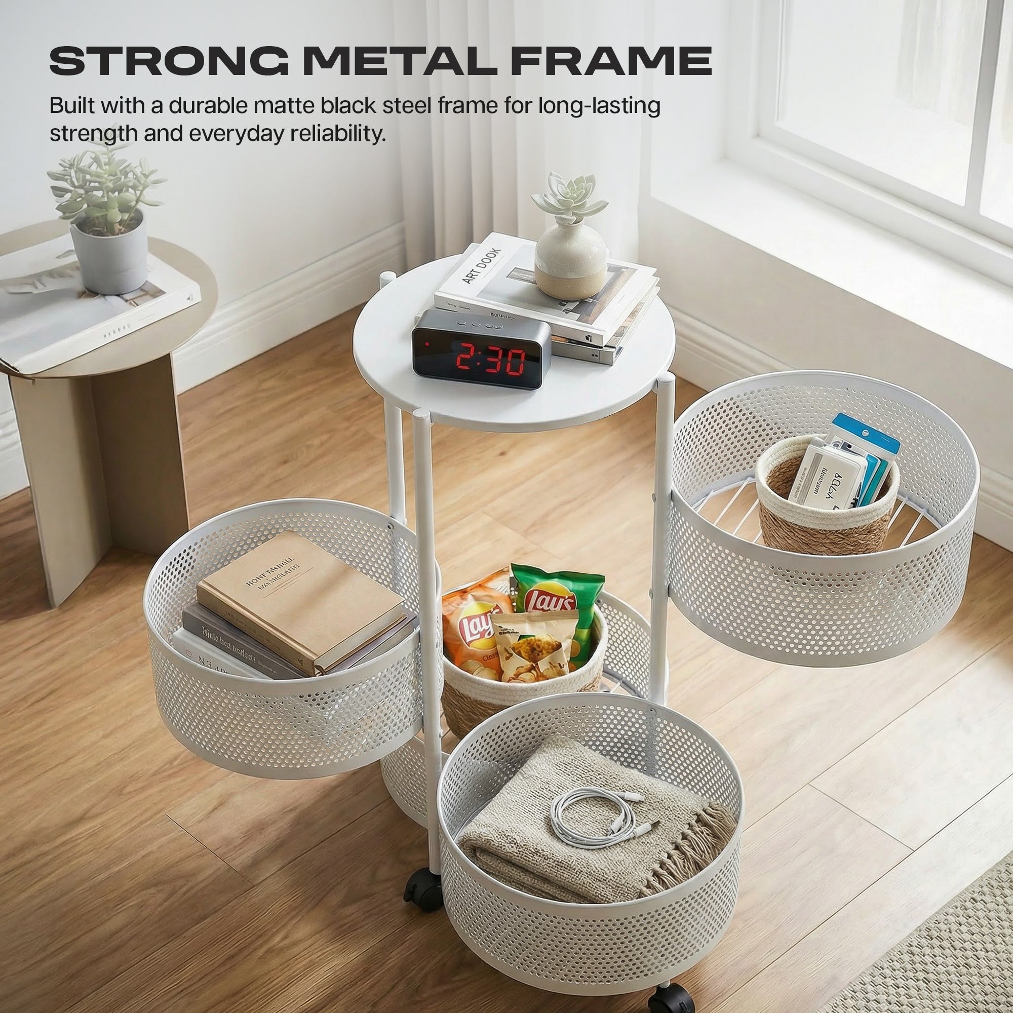 Dailora Multi-Purpose Kitchen Storage Organizer Trolley Rack Stand