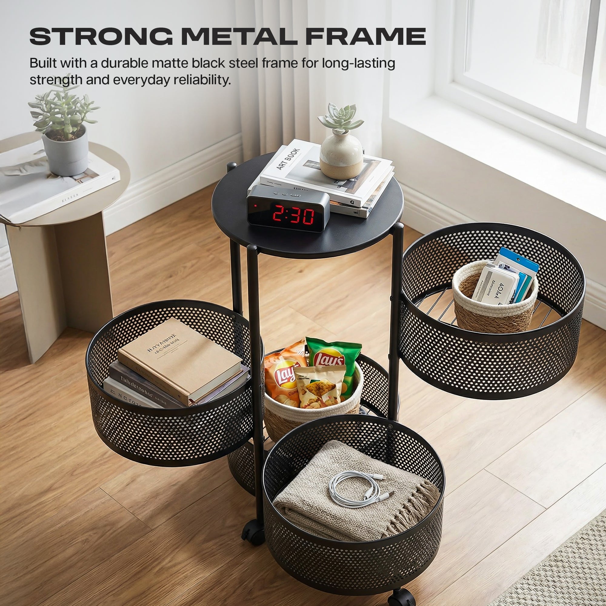 Dailora Multi-Purpose Kitchen Storage Organizer Trolley Rack Stand
