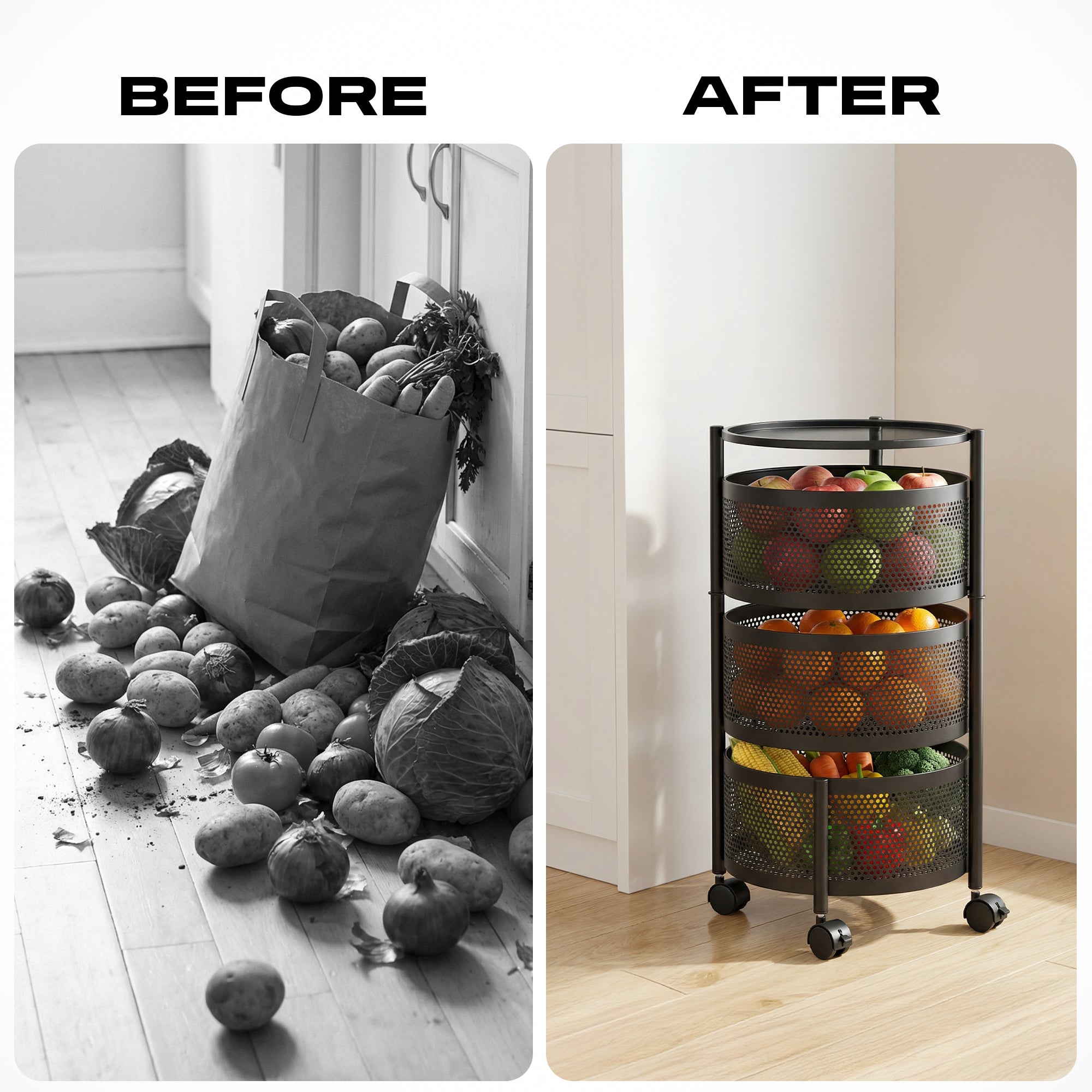 Dailora Multi-Purpose Trolley Kitchen Storage Organizer Rack