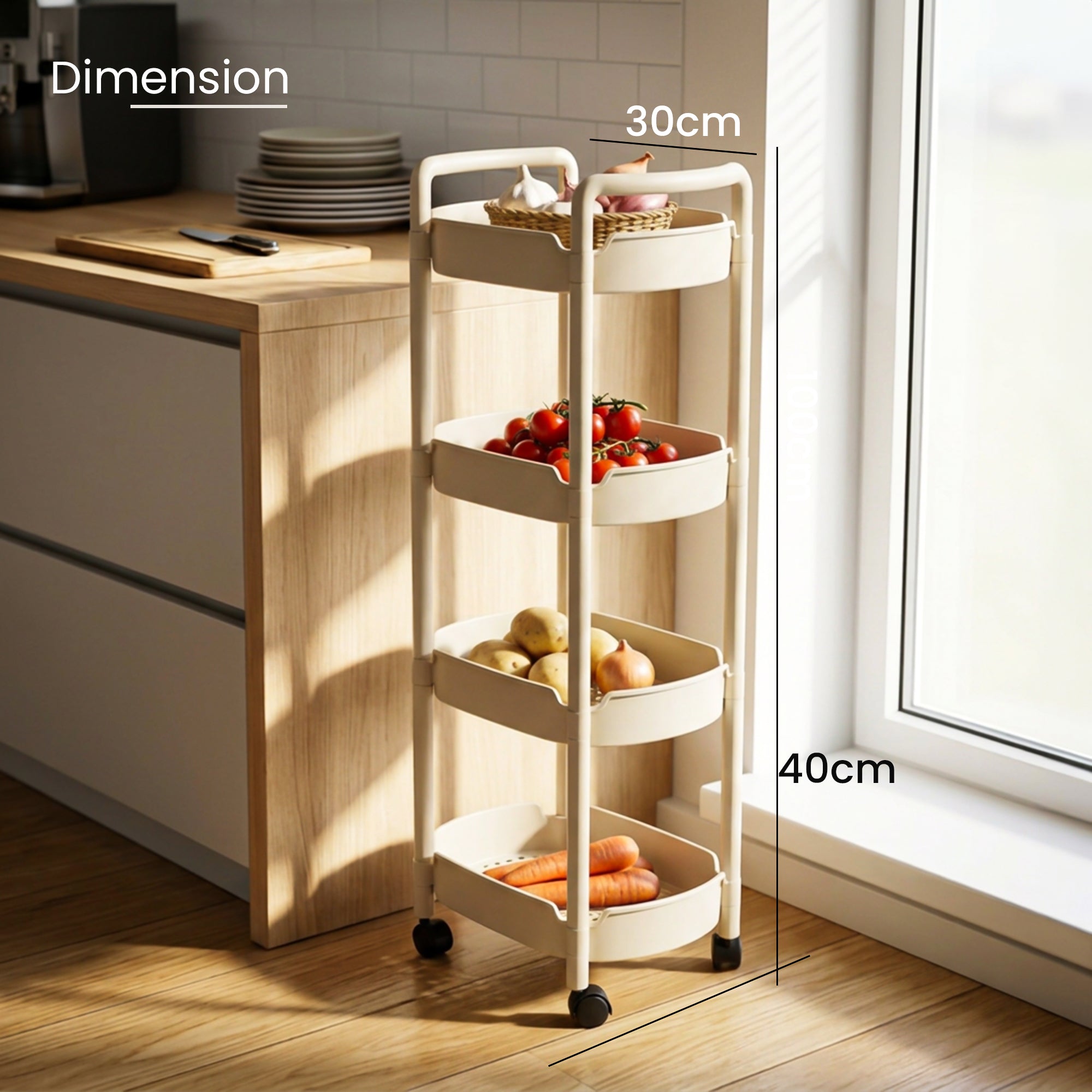 Dailora  Multi-Functional Storage Rack Trolley for Office, Living Room, Kitchen