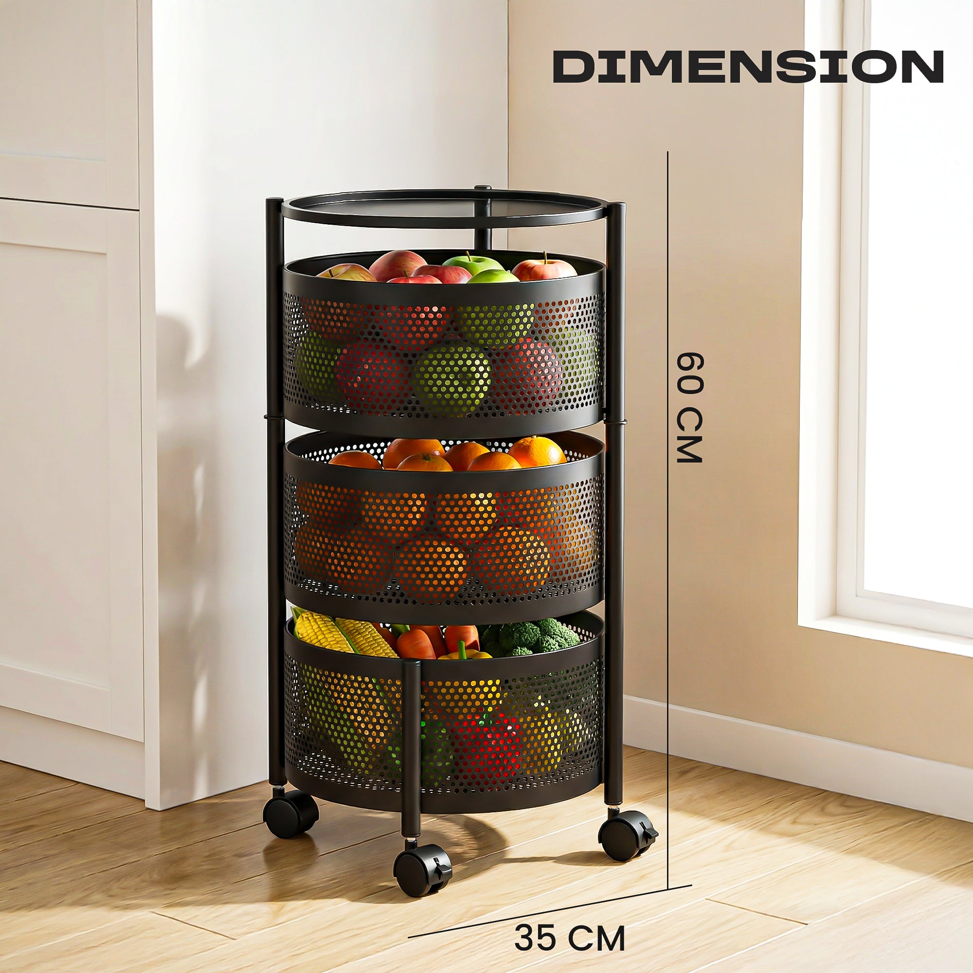 Dailora Multi-Purpose Trolley Kitchen Storage Organizer Rack