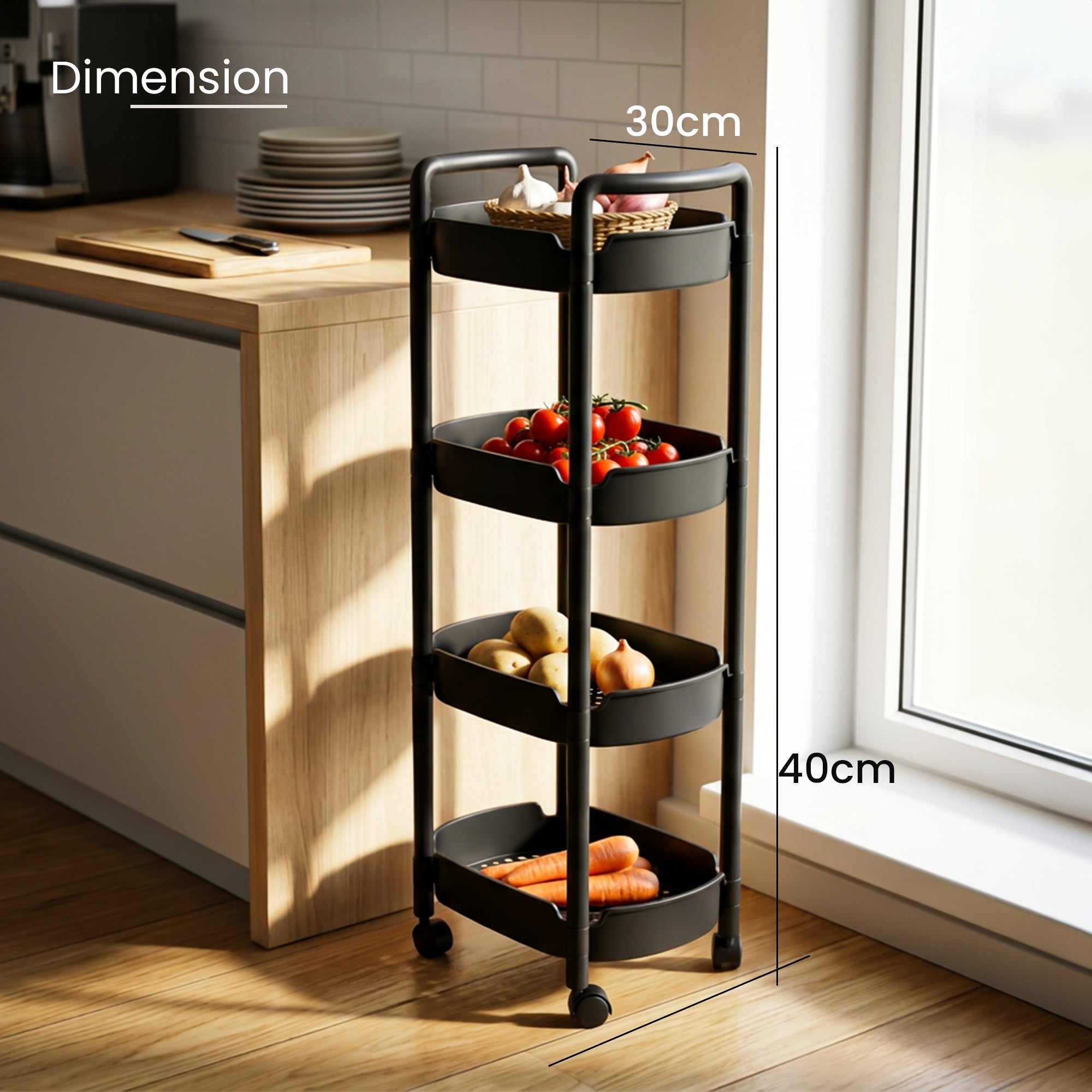 Dailora  Multi-Functional Storage Rack Trolley for Office, Living Room, Kitchen