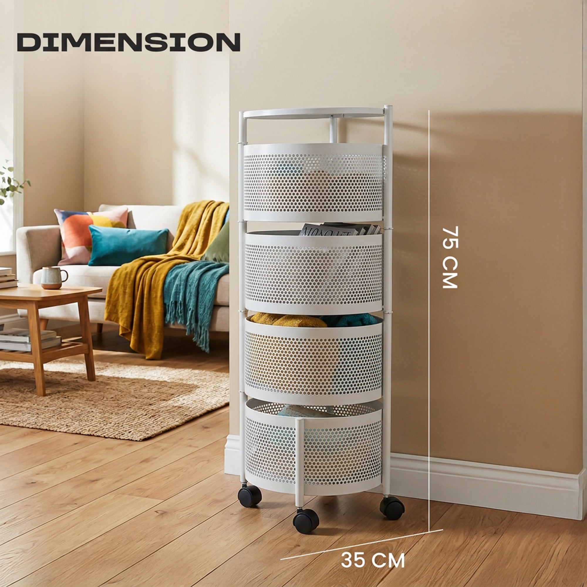 Dailora Multi-Purpose Kitchen Storage Organizer Trolley Rack Stand