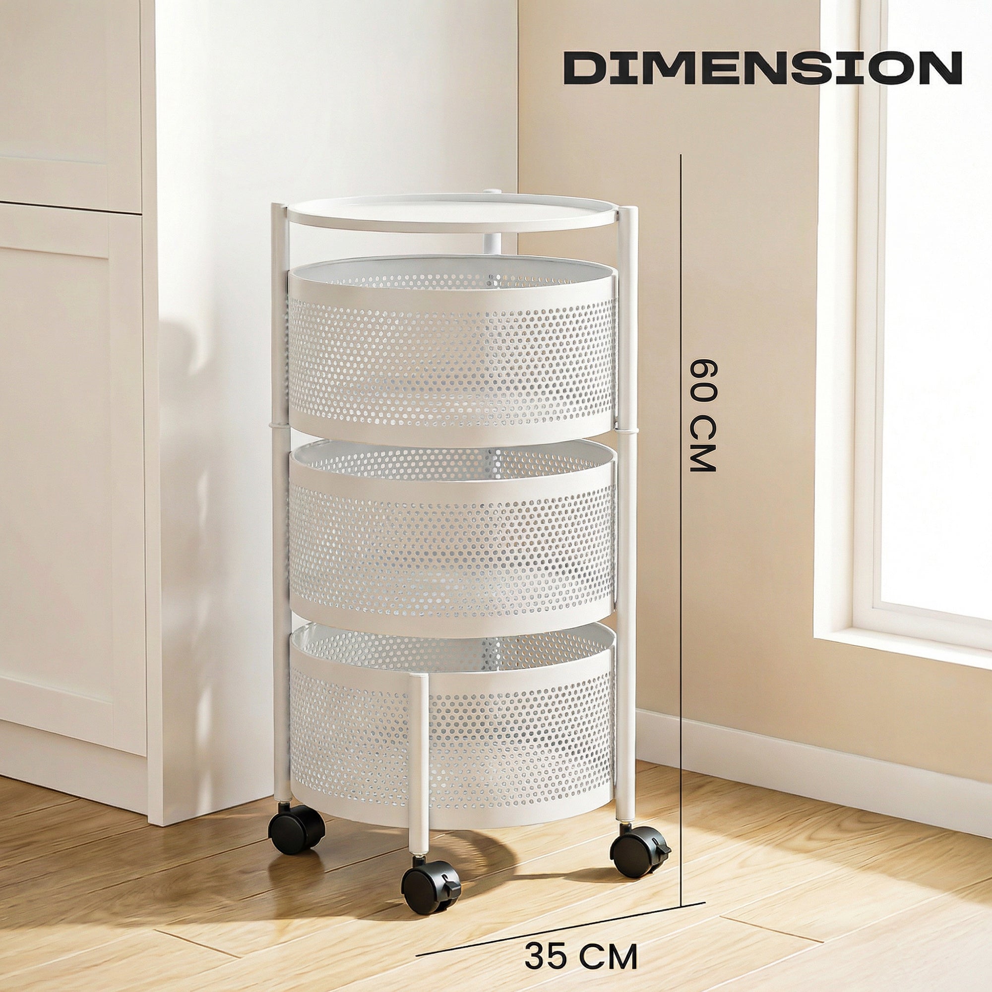 Dailora Multi-Purpose Trolley Kitchen Storage Organizer Rack