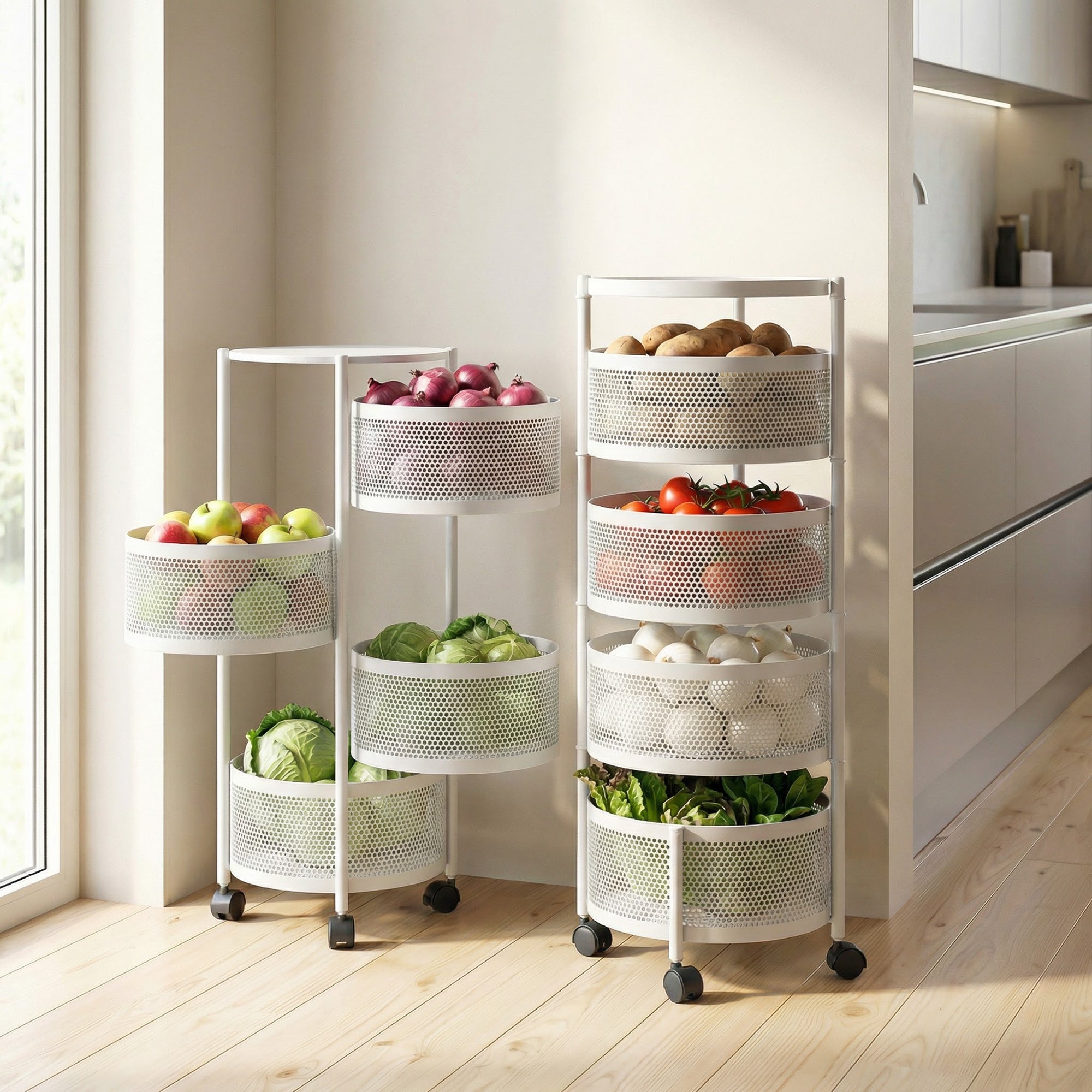 Dailora Multi-Purpose Kitchen Storage Organizer Trolley Rack Stand