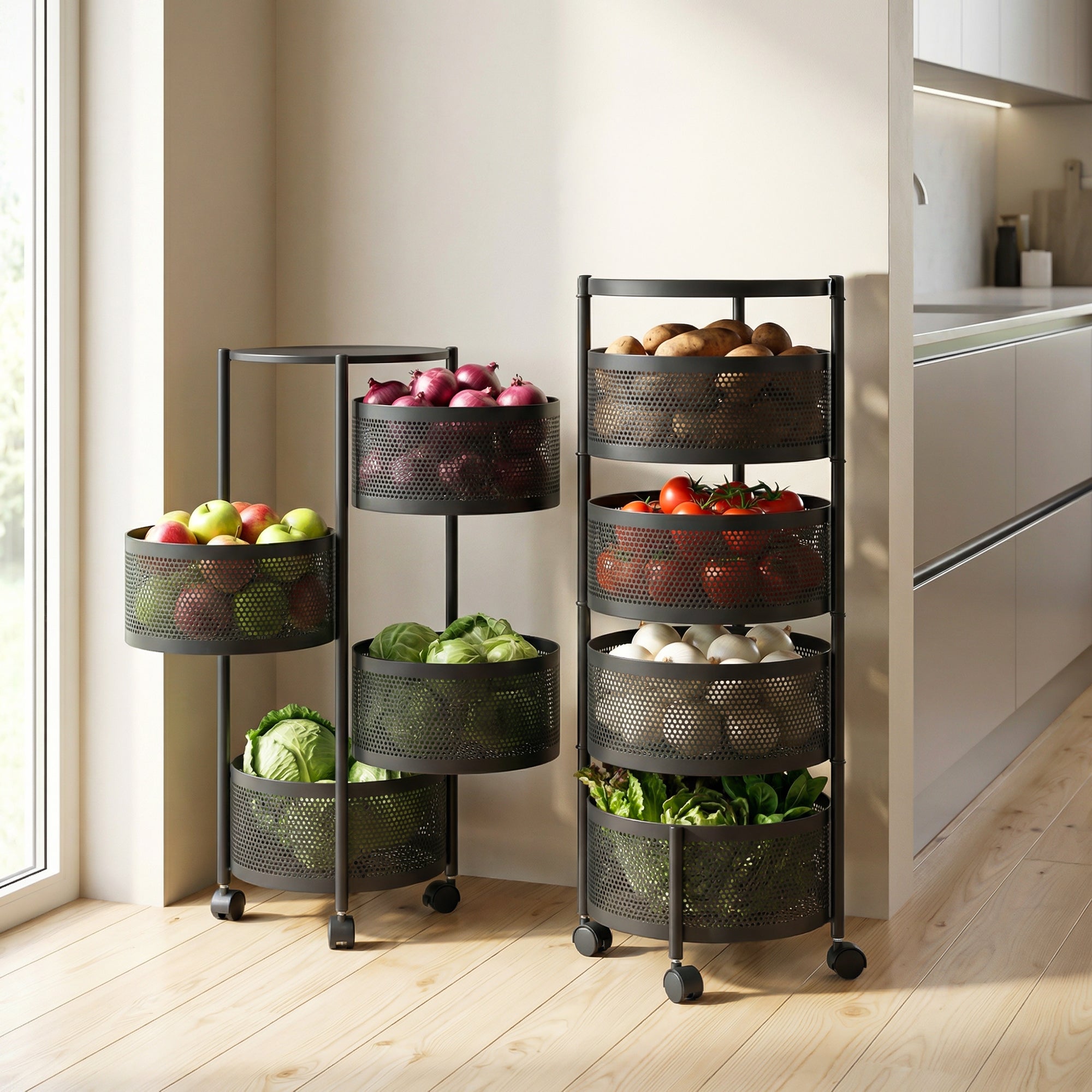 Dailora Multi-Purpose Kitchen Storage Organizer Trolley Rack Stand