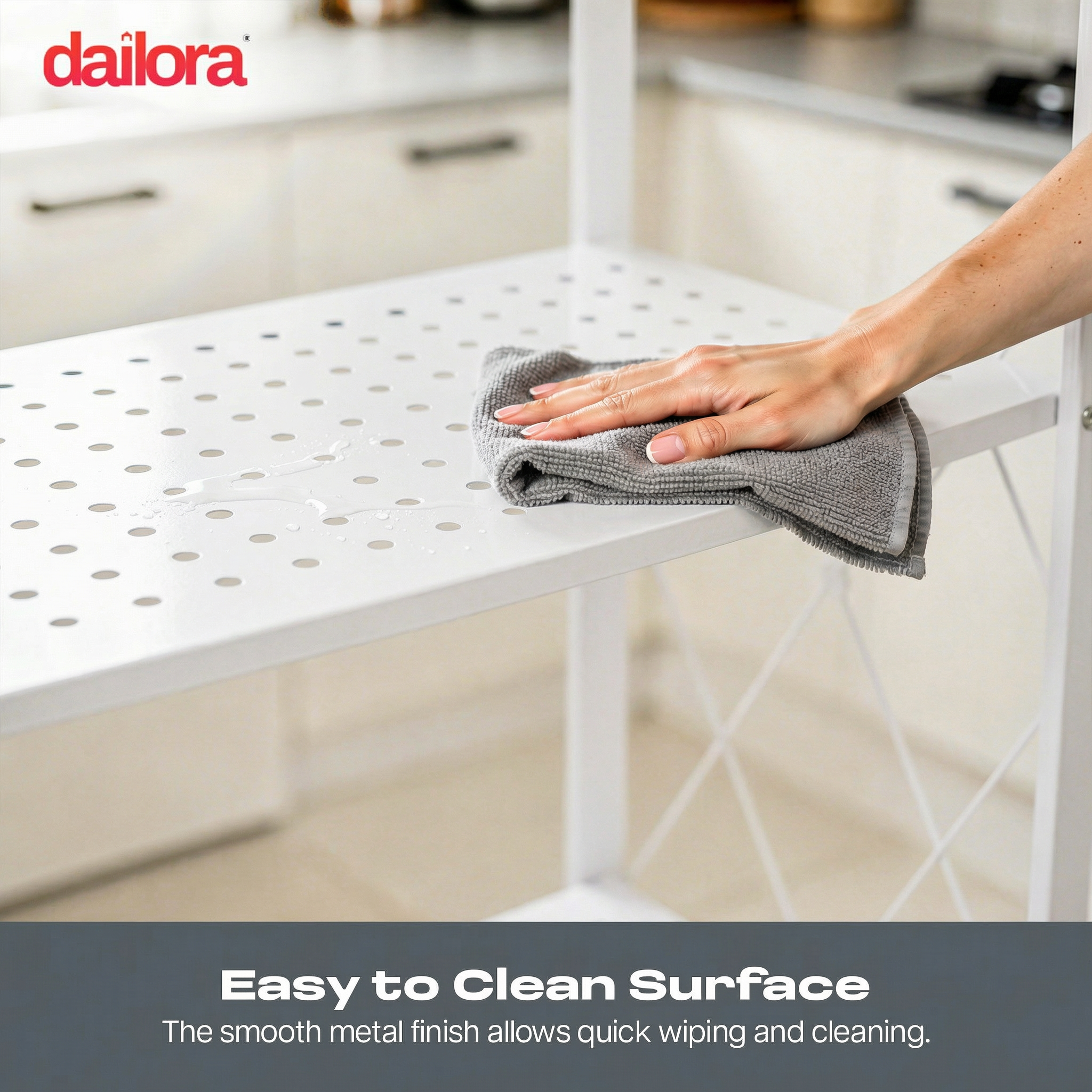 Dailora Multipurpose Foldable Kitchen Storage Rack with Wheels Rack for Home, Office & Garage