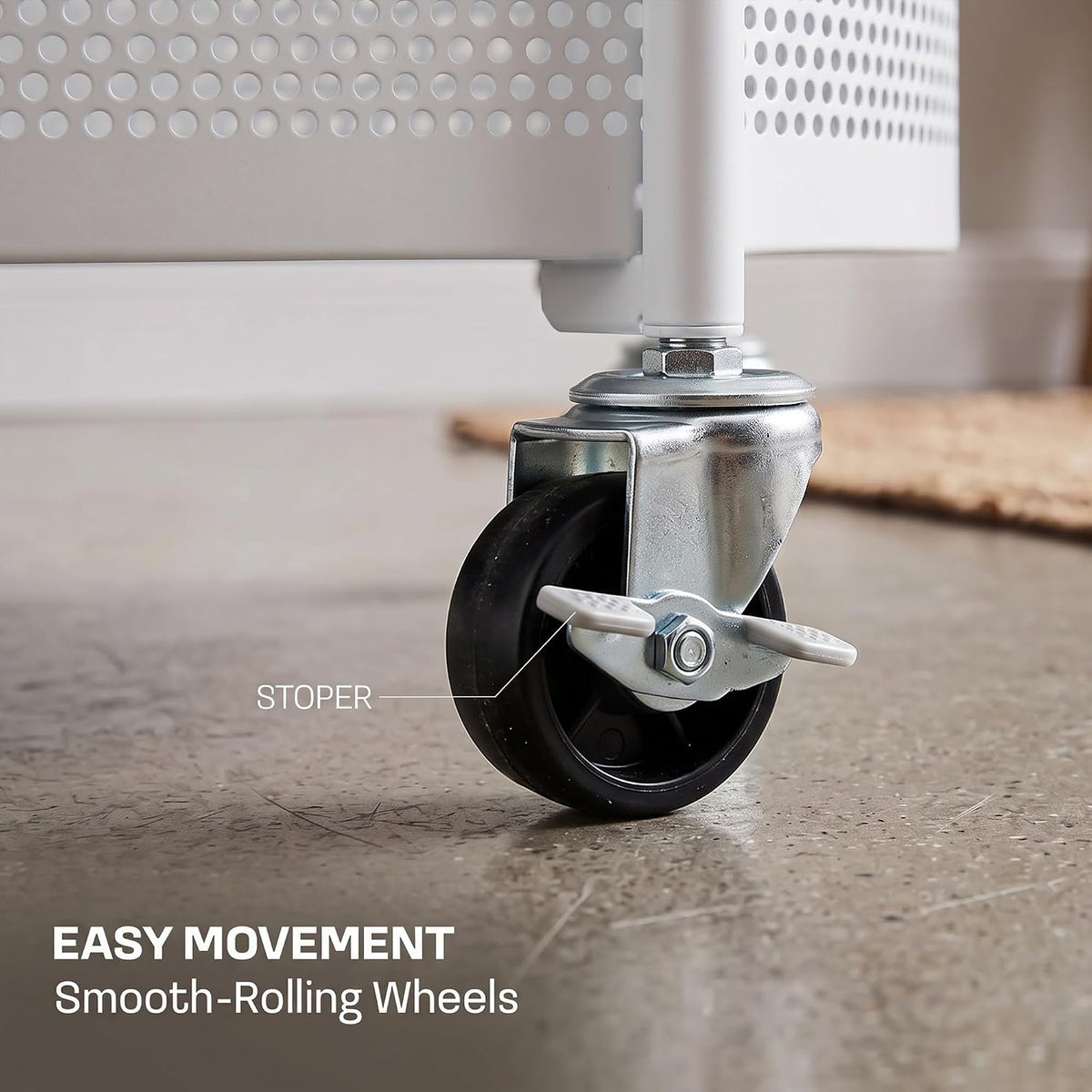 Storage Rack With Lockable 360° Wheels
