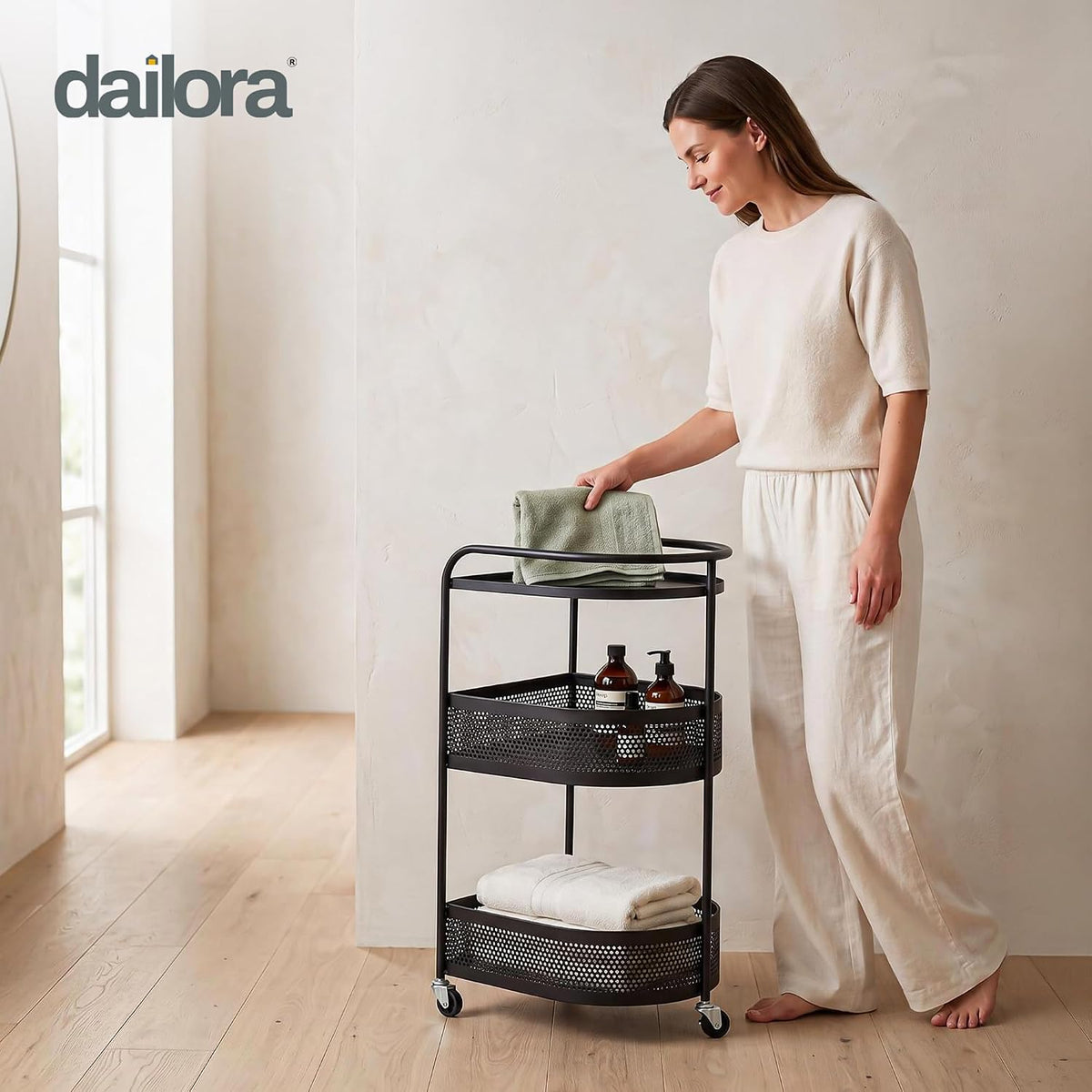 Metal Storage Rack with Handle