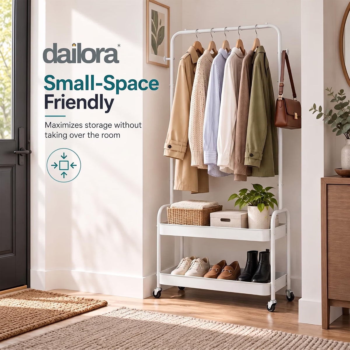 freestanding metal cloth stand