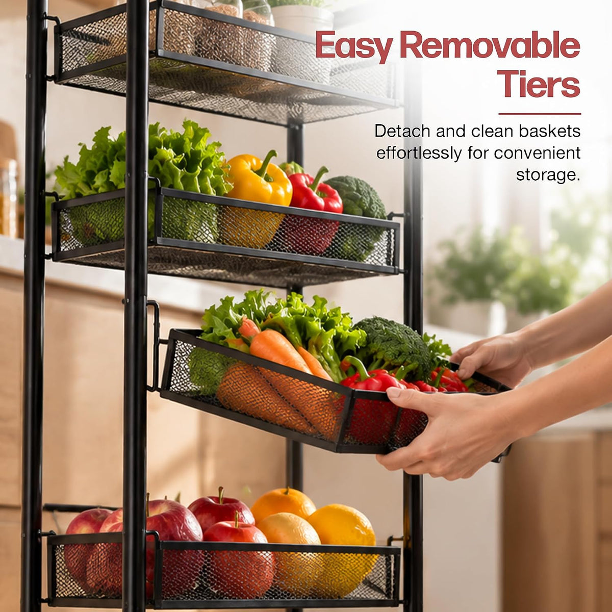 Rolling Utility Cart for Vegetable 