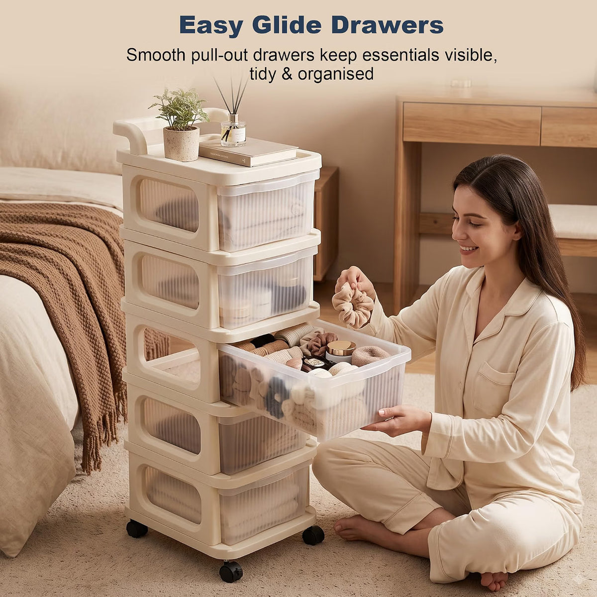 portable storage drawer trolley
