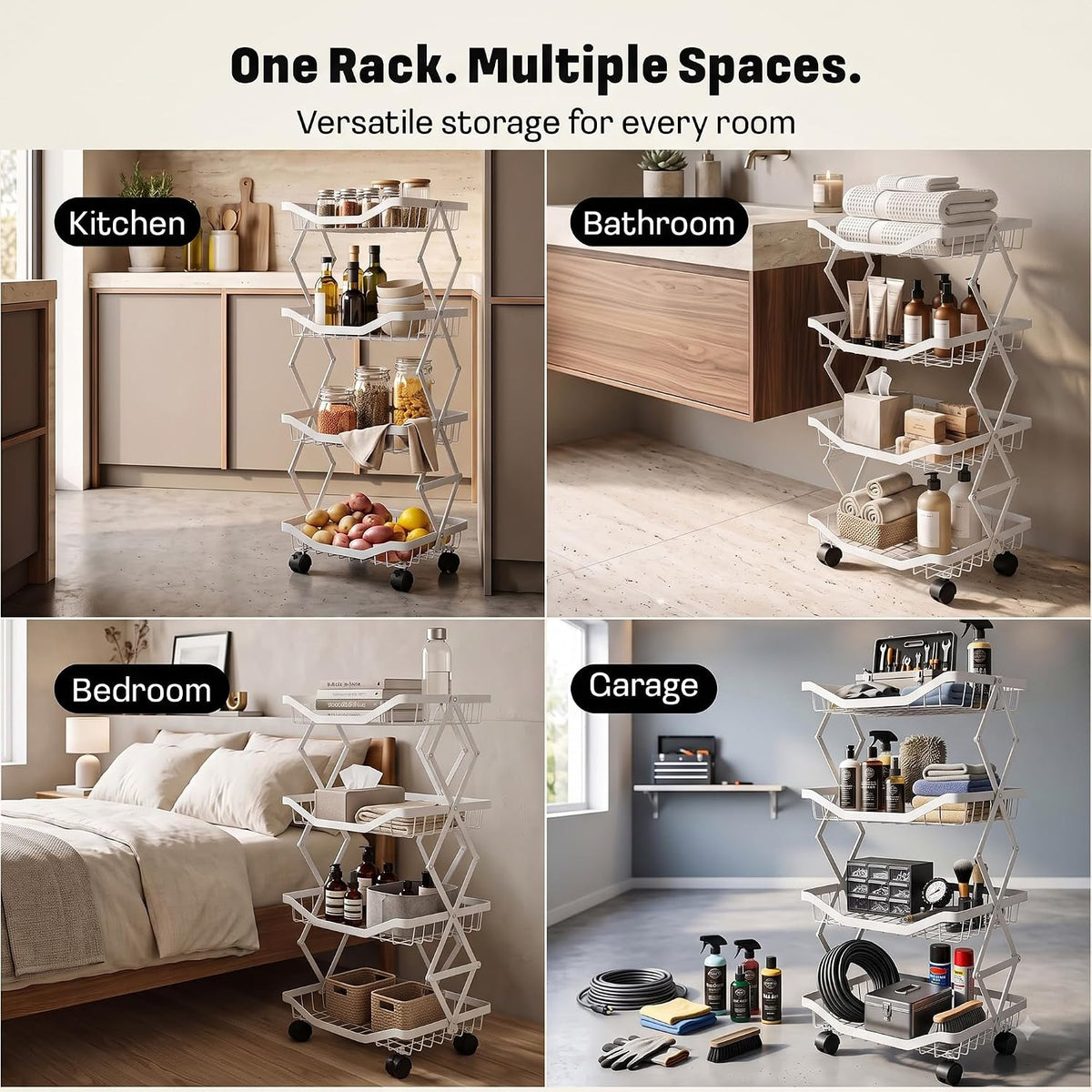 Multipurpose Collapsible Kitchen Storage Rack 
