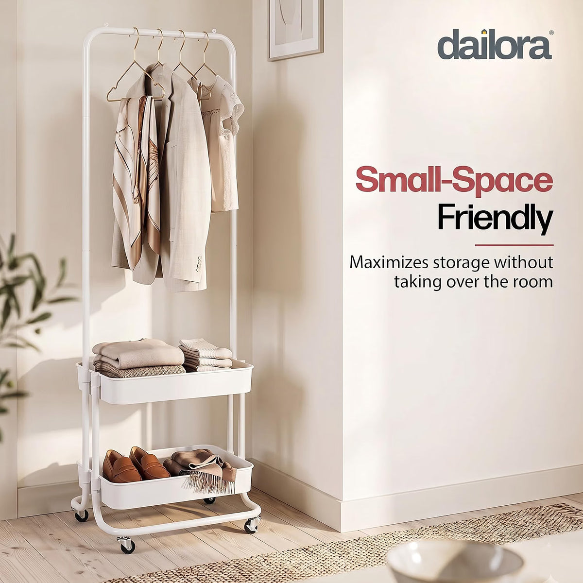 freestanding metal cloth stand