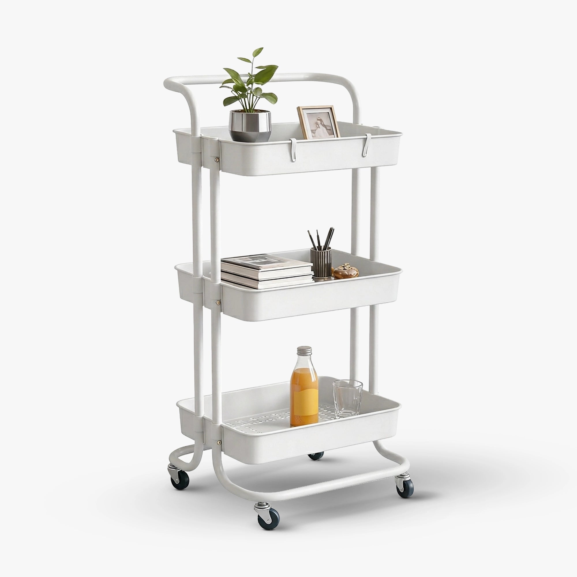 Dailora 3-Tier Multipurpose Trolley with 360° Lockable Wheels