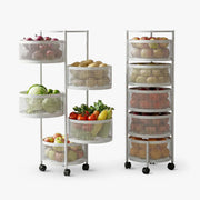 Dailora 5-Tier Round Rotating Kitchen Trolley with 360° Wheels