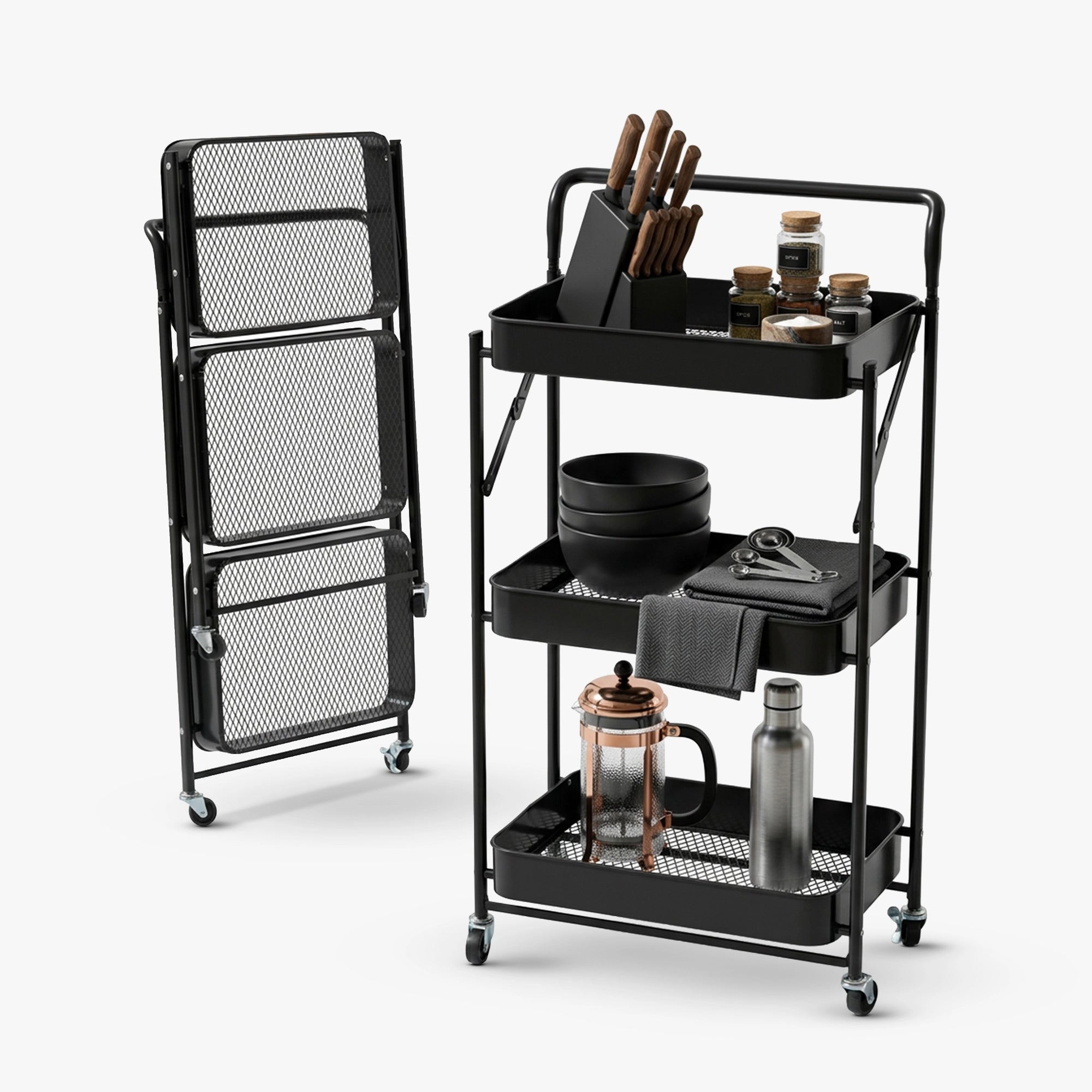 Dailora Multipurpose Foldable Kitchen Storage Trolley