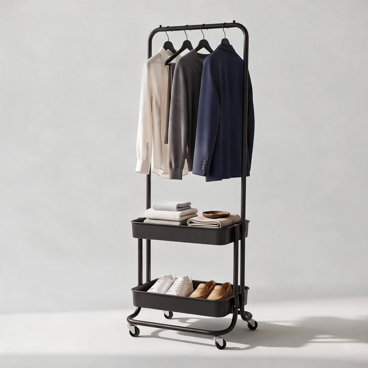 freestanding metal cloth stand